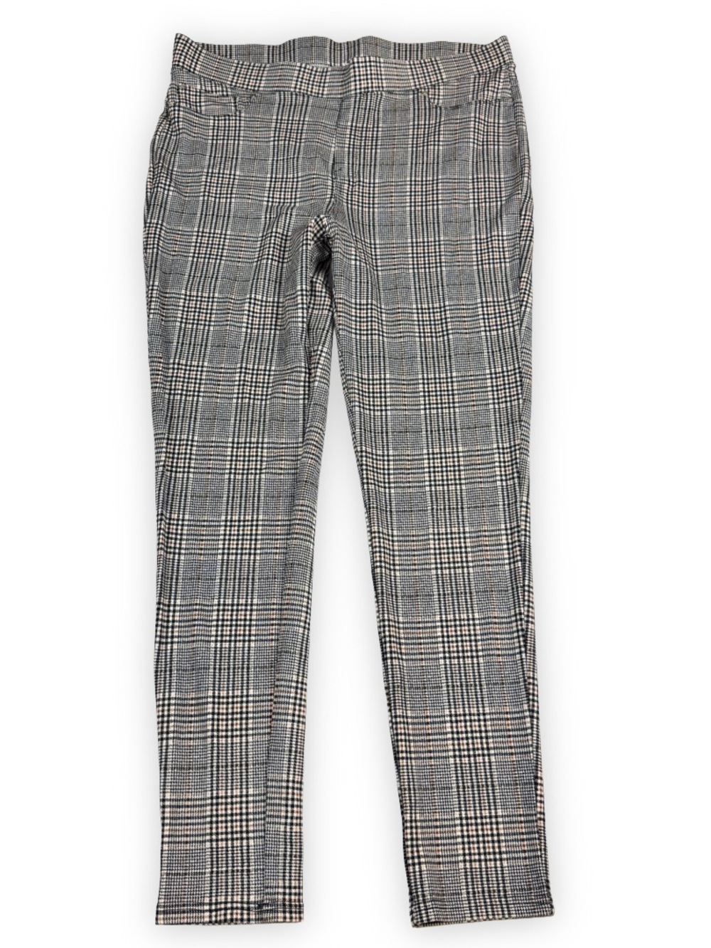 Seven 7 Pull On Leggings Womens XL Black White Plaid Skinny Leg‎ Back Pockets
